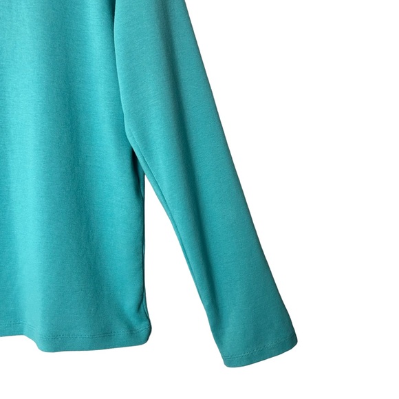 Pendleton teal turquoise blue long sleeve mock turtleneck top size medium - Picture 10 of 12